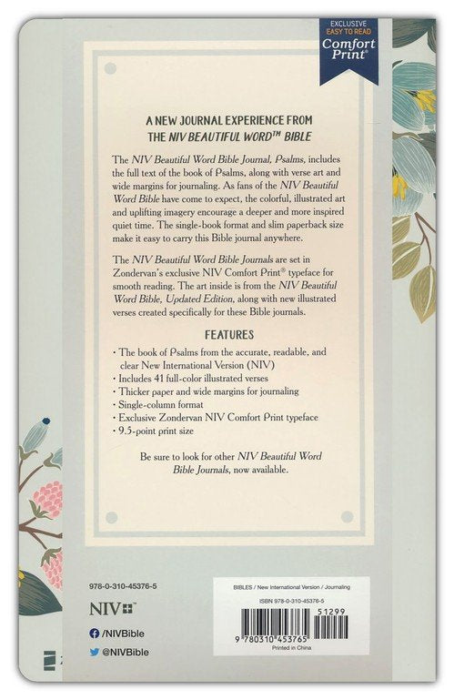 Psalms, NIV Beautiful Word Bible Journal, Comfort Print