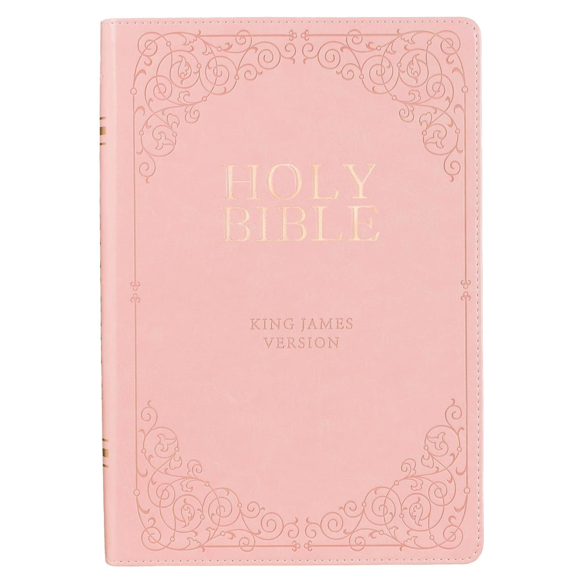 Pink Faux Leather Giant Print Full-size King James Version Bible with Thumb Index