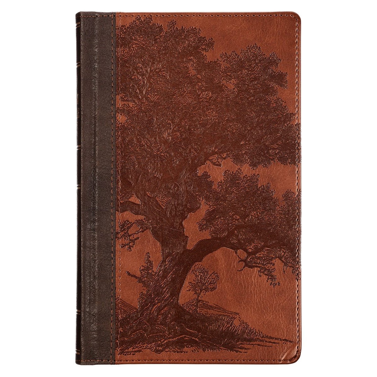Rooted Brown Faux Leather Hardcover Standard-size Giant Print King James Version Biblewith Thumb Index