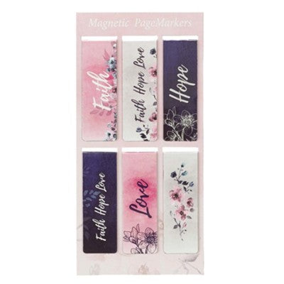 Faith, Hope, Love Magnetic Bookmarks, Set of 6