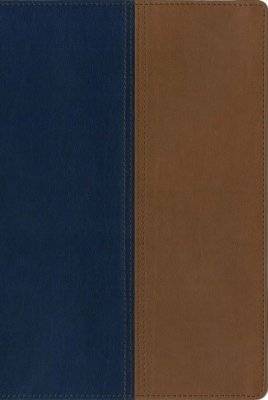 NIV and KJV Side-by-Side Bible, Large Print, Italian Duo-Tone, Navy/Tan