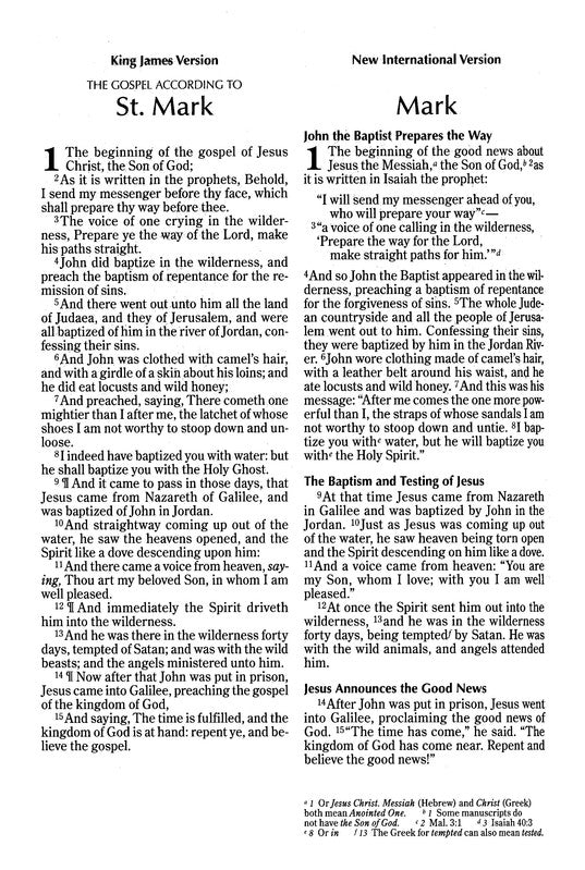 NIV and KJV Side-by-Side Bible, Large Print, Italian Duo-Tone, Navy/Tan