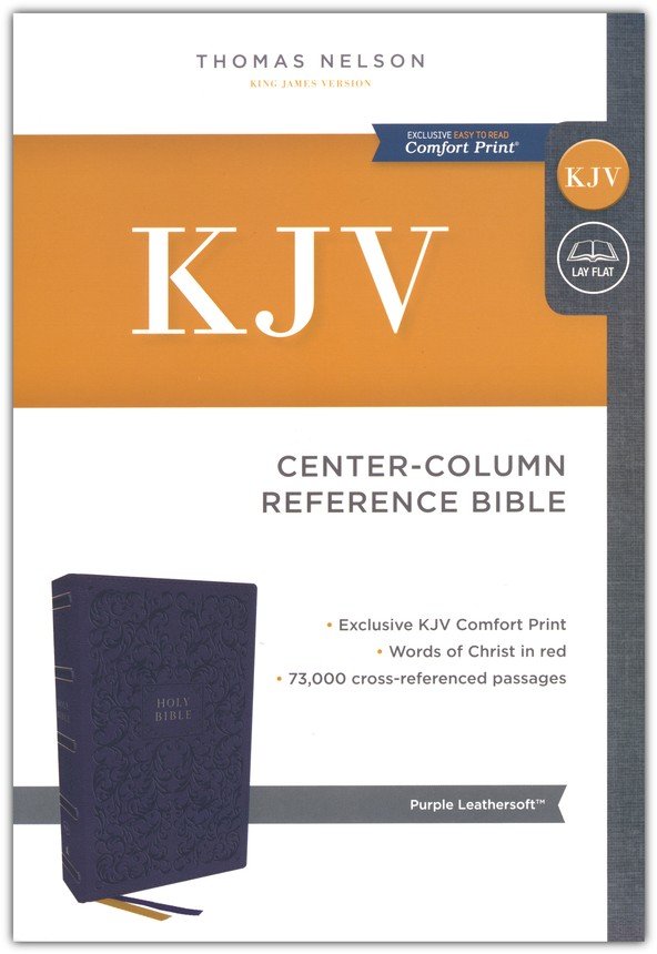 KJV Center-Column Reference Bible, Comfort Print--soft leather-look, purple