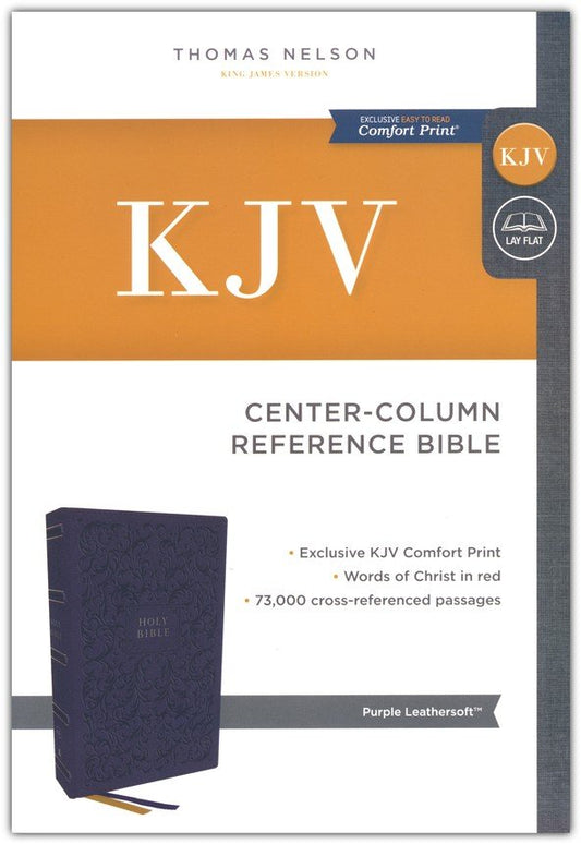 KJV Center-Column Reference Bible, Comfort Print--soft leather-look, purple