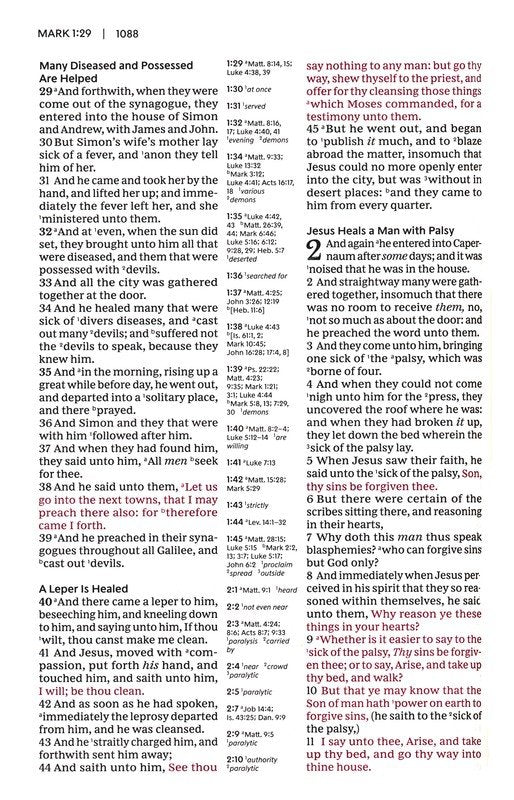 KJV Center-Column Reference Bible, Comfort Print--soft leather-look, purple