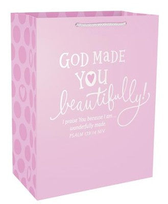 God Made You Beautifully, Psalm 139:14, Large gift bag