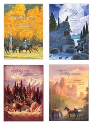 Majestic Mountains Birthday Cards, Box of 12