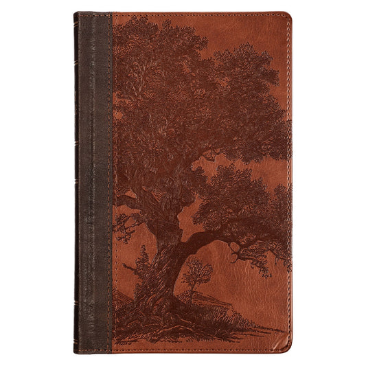 Rooted Brown Faux Leather Hardcover Standard-size Giant Print King James Version Biblewith Thumb Index