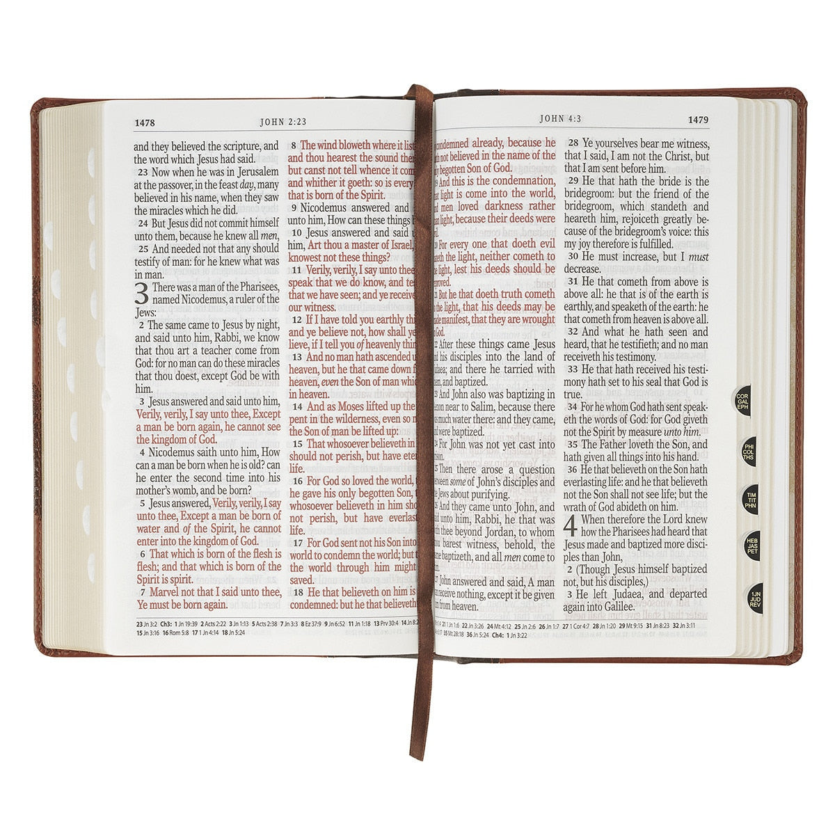 Rooted Brown Faux Leather Hardcover Standard-size Giant Print King James Version Biblewith Thumb Index