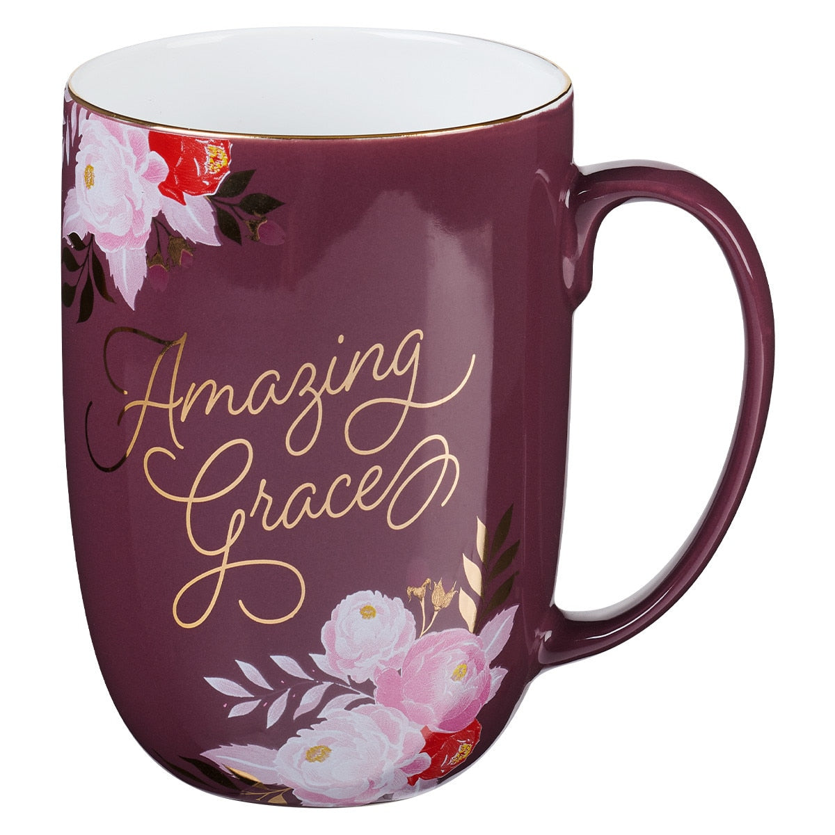 ceramic coffee mug - Amazing Grace Mulberry Pink