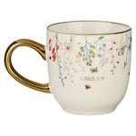 ceramic coffee mug - Give Thanks Topsy-Turvy Wildflowers - 1 Thessalonians 5:18