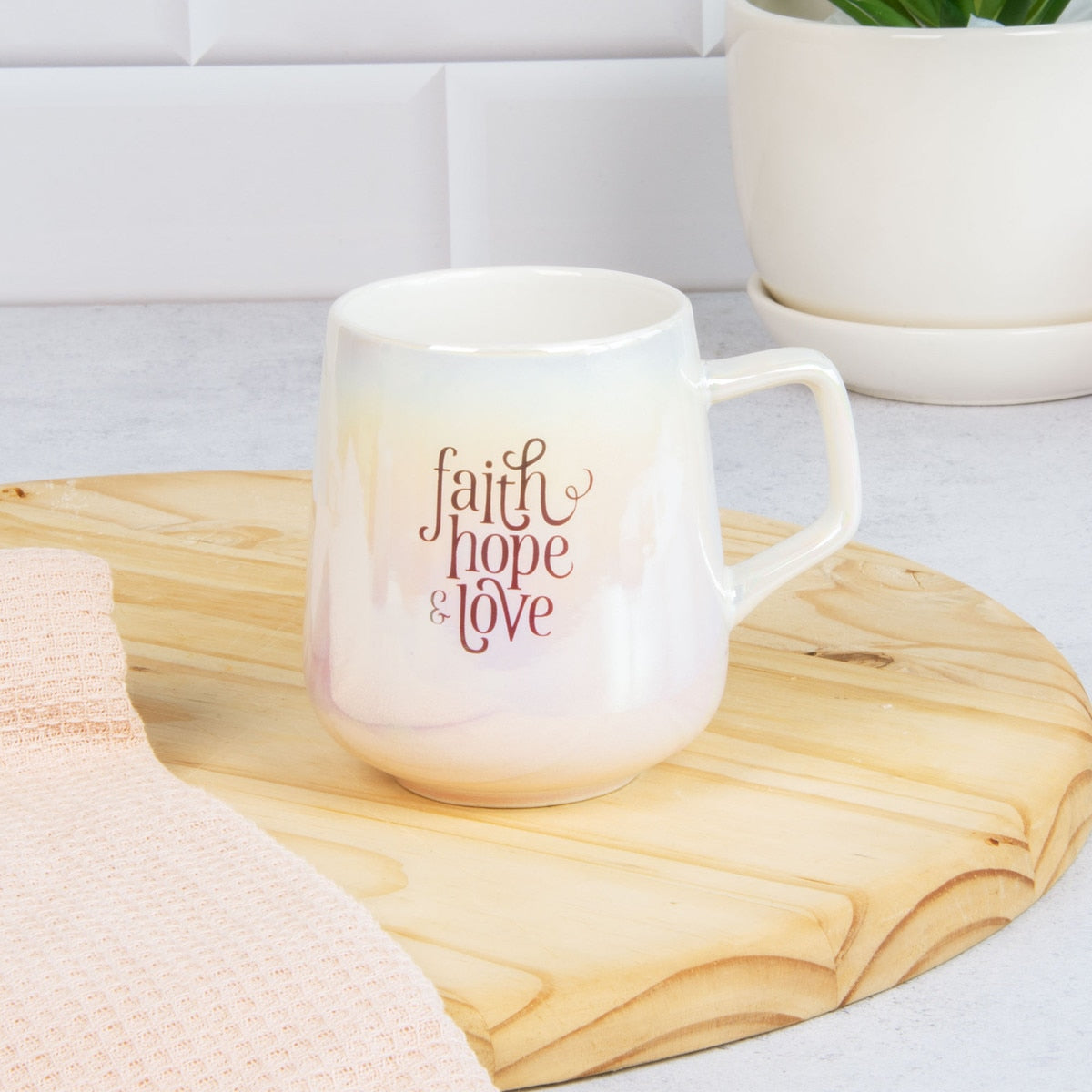 Ceramic Coffee Mug - Faith Hope and Love