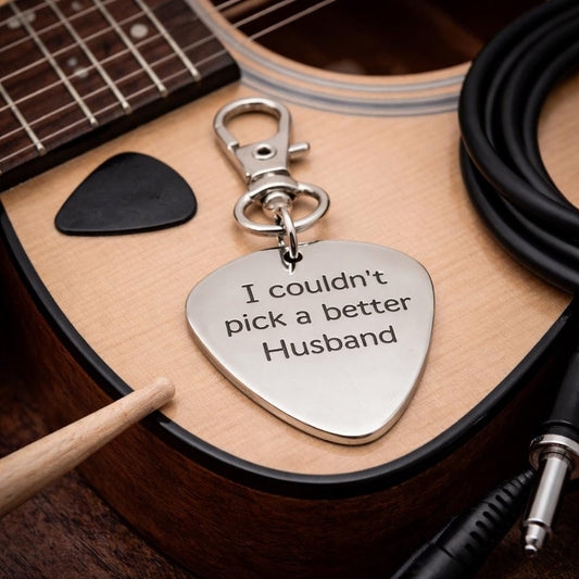 I Couldn't Pick A Better Husband Guitar Pick Charm Clip On Gift For Husband Music Lover Anniversary Valentines Gift