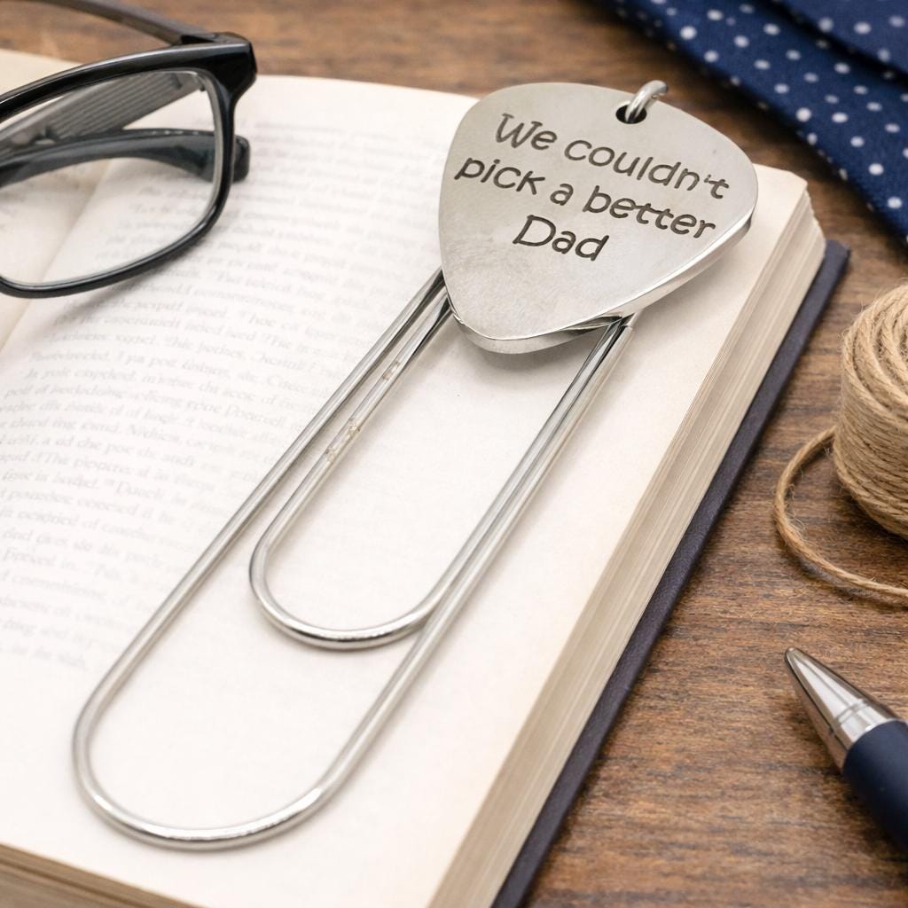 We Couldn't Pick A Better Dad Paperclip Bookmark Stainless Steel Engraved Charm Gift For Dad Fathers Day Gift