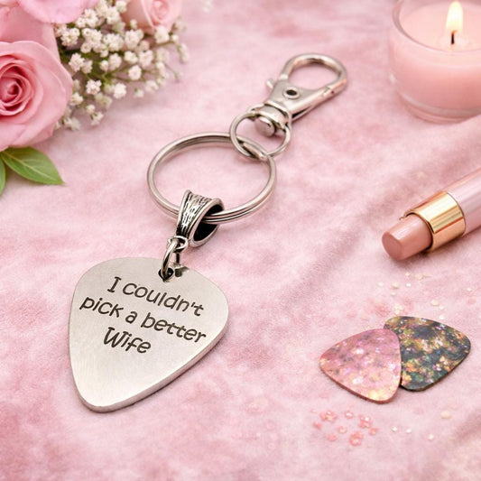 I Couldn't Pick A Better Wife Stainless Steel Engraved Keychain Gift For Wife Anniversary Valentines Day Gift