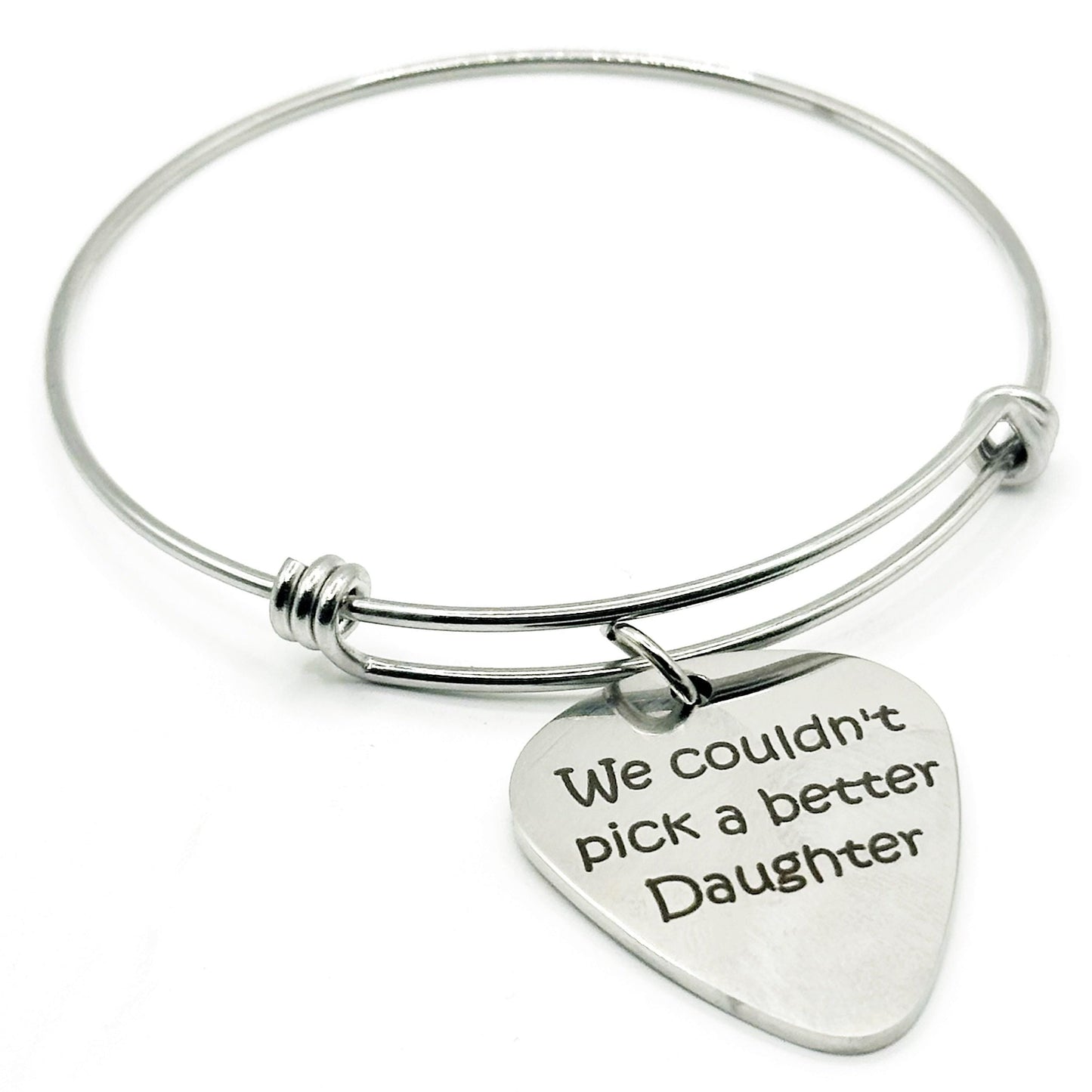 We Couldn’t Pick A Better Daughter Bracelet Stainless Steel Guitar Pick Charm Gift From Parents