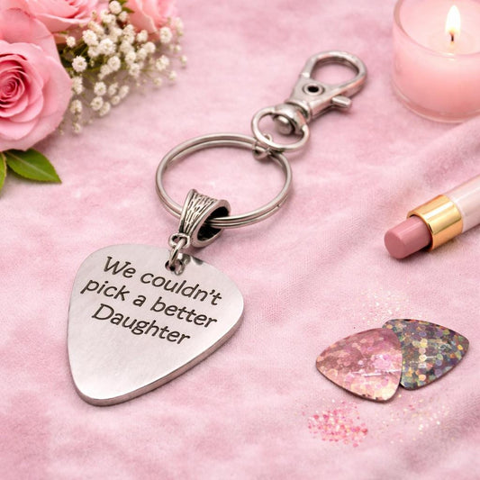 We Couldn't Pick A Better Daughter Stainless Steel Engraved Keychain Gift For Daughter Birthday Graduation Gift