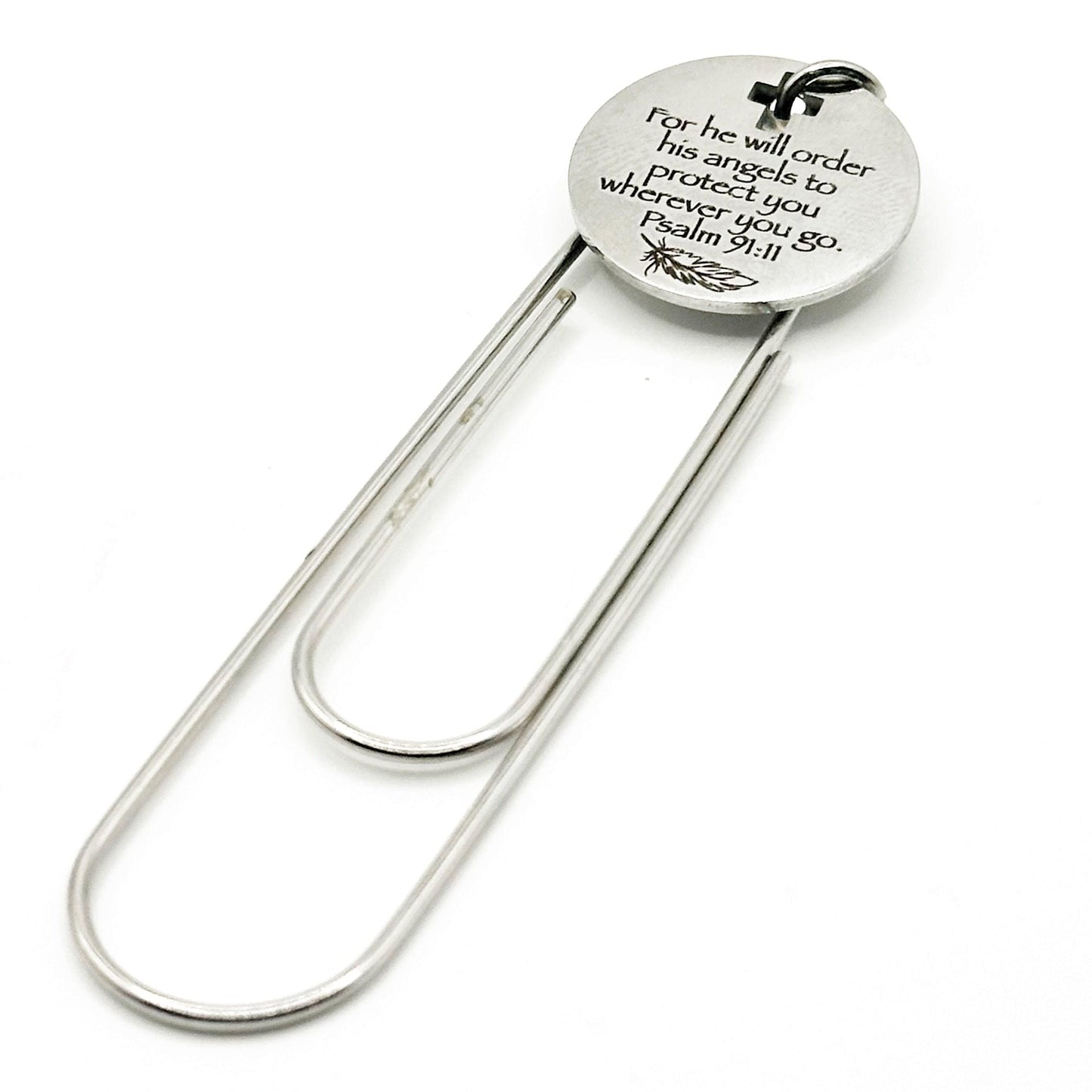 Psalm 91 11 Bookmark Stainless Steel Paperclip Christian Bookmark Angel Protection Scripture Faith Gift For Readers